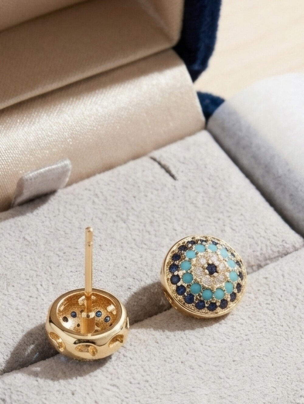 Vintage Style Evil Eye Stud Earrings